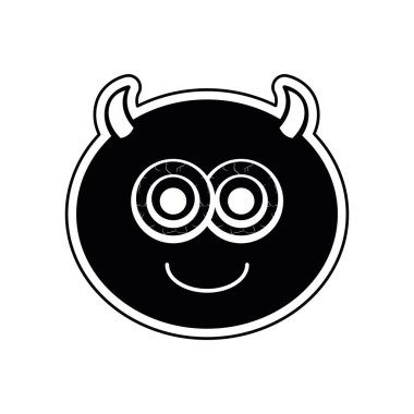 İzole edilmiş şeytan suratlı çizgi film