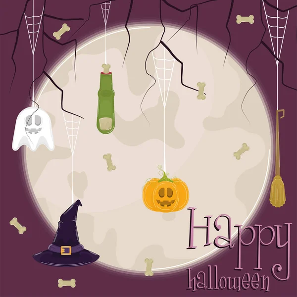 Feliz tarjeta de Halloween — Vector de stock