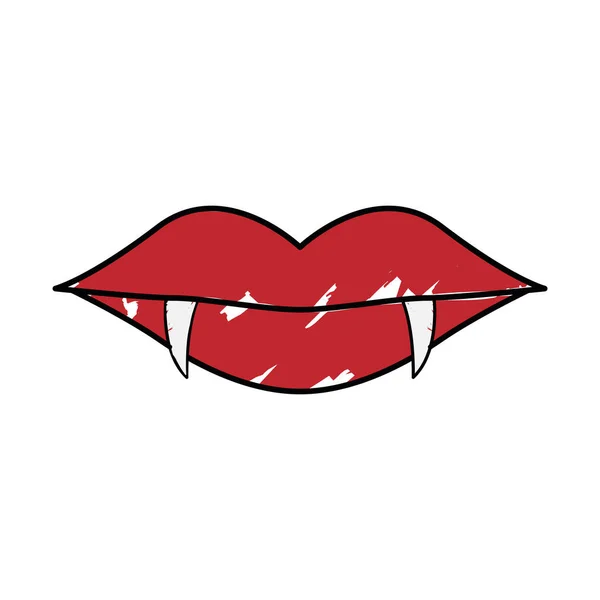 Vampier vrouw lippen — Stockvector