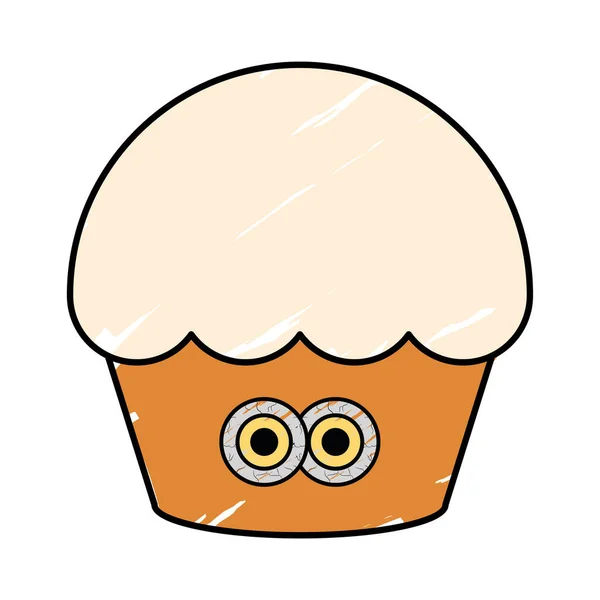 Desenhos animados de cupcake isolados — Vetor de Stock