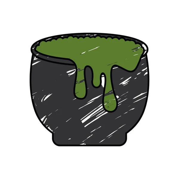 Geïsoleerde heks pot pictogram — Stockvector