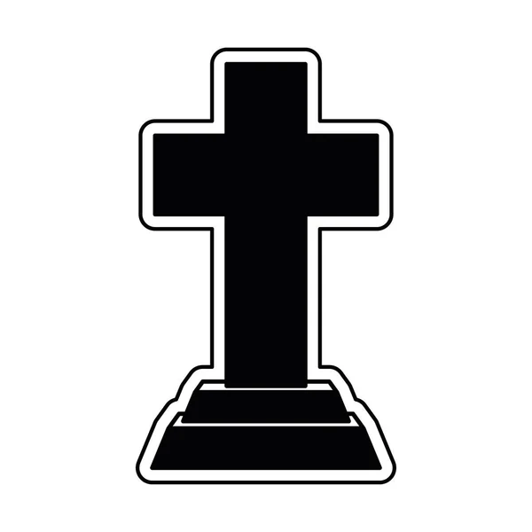 Isolerad ikon av gravsten — Stock vektor