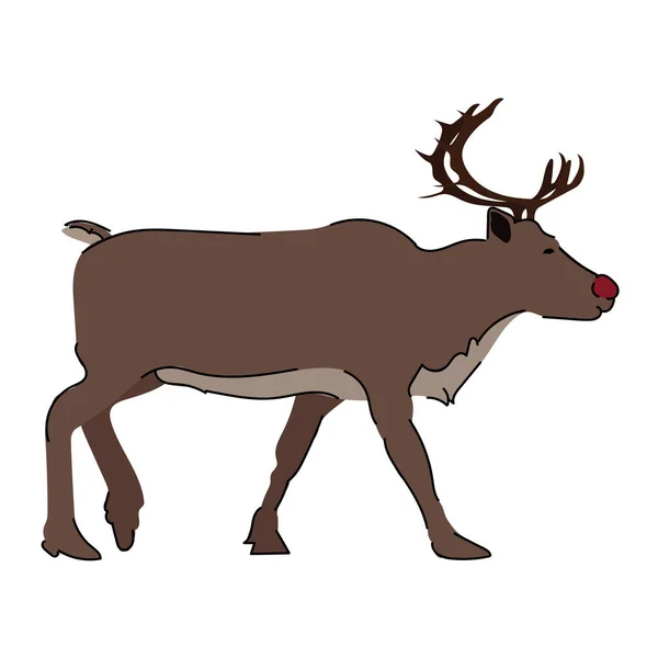 孤立的圣诞驯鹿 — 图库矢量图片