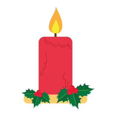 İzole edilmiş Noel mumu simgesi