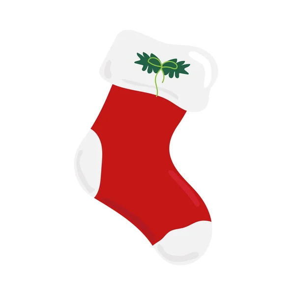 Isolated red christmas sock icon — ストックベクタ