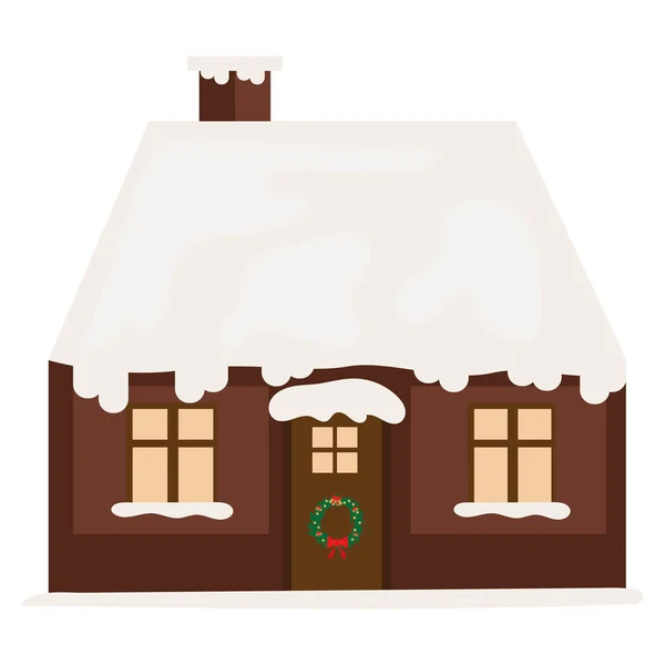 Icono de casa de madera aislada — Vector de stock