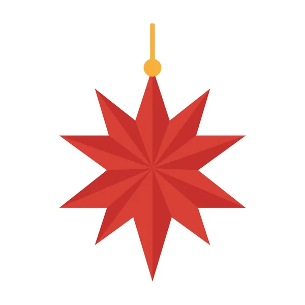 Ícone de forma de estrela de Natal isolado — Vetor de Stock