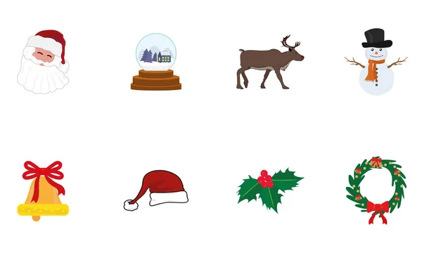 Set of christmas icons — Stock Vector