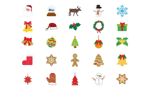 Ensemble d'icônes de Noël — Image vectorielle