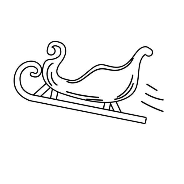 Isolée en bois icône de traîneau de Noël — Image vectorielle