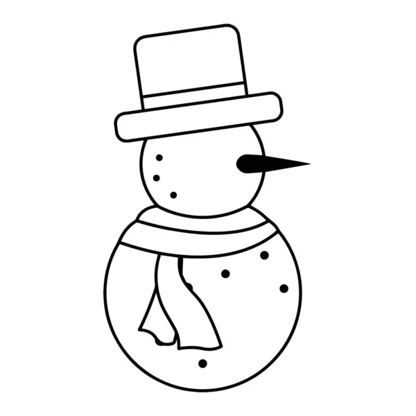 Isolated christmas snowman cartoon — ストックベクタ