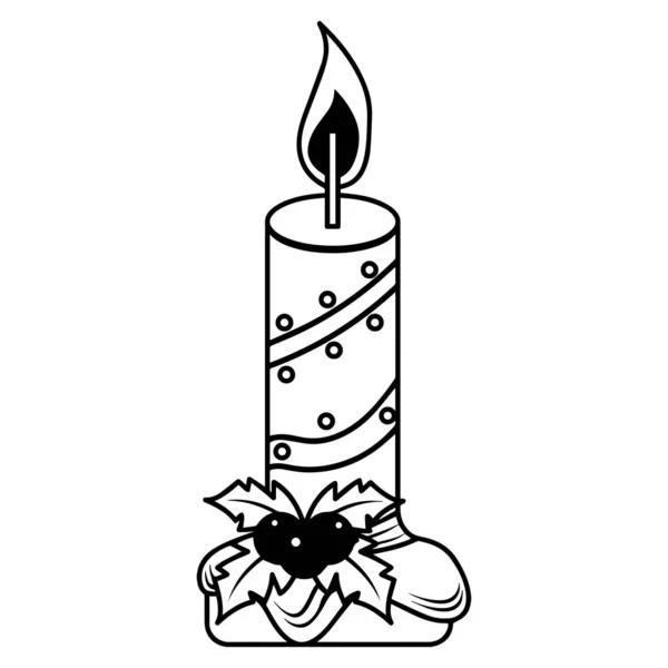 Isolated christmas candle icon — ストックベクタ