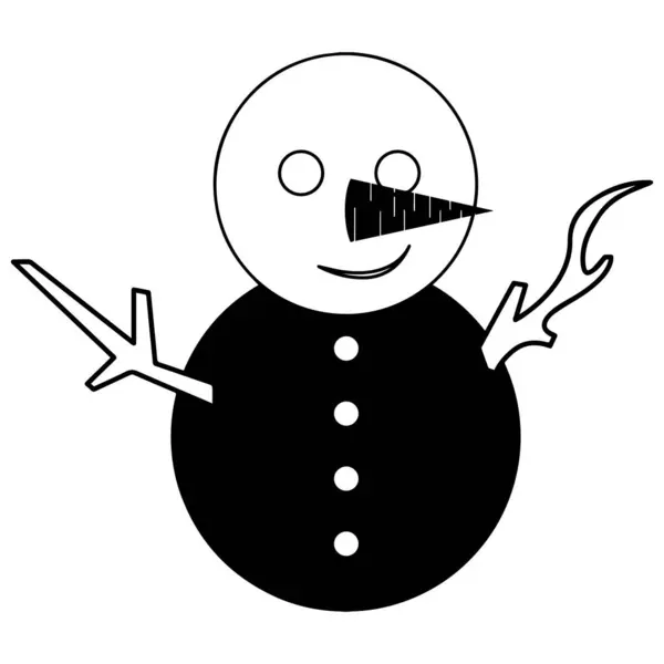 隔離された雪だるま漫画 — ストックベクタ