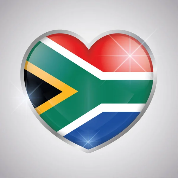 Corazón aislado con el corazón del sur de África — Vector de stock