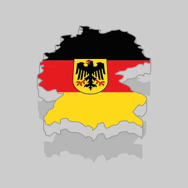 Mapa 3d isolado com a bandeira da Alemanha — Vetor de Stock