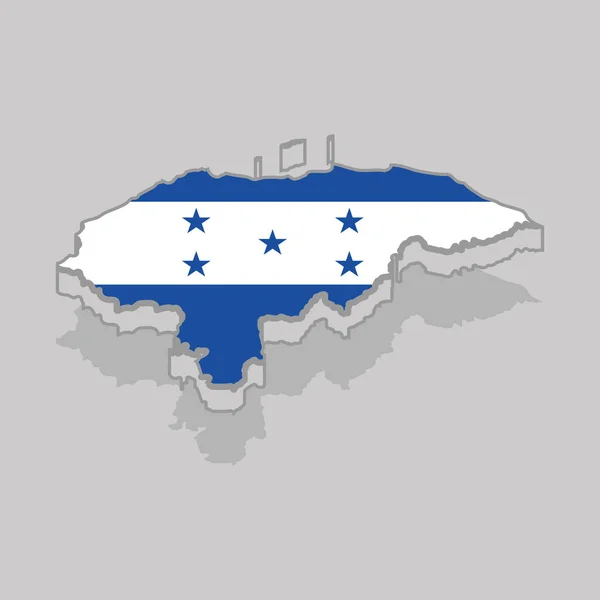 Carte 3D isolée avec le drapeau de Honduras — Image vectorielle