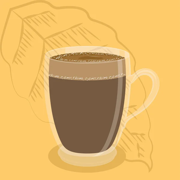 Izolovaný skleněný šálek kávy — Stockový vektor