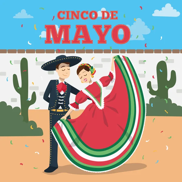 Manifesto del Cinco de Mayo — Vettoriale Stock