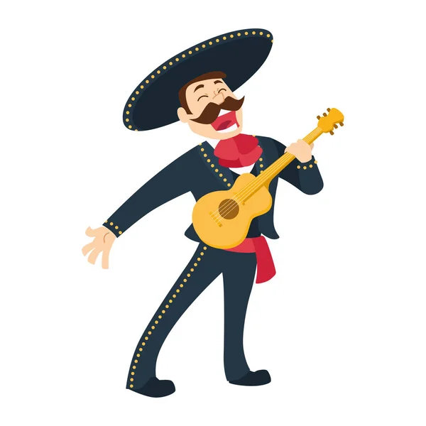 Dibujos animados de mariachi aislado — Vector de stock