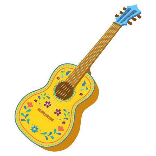 Icono de guitarra decorado aislado — Archivo Imágenes Vectoriales