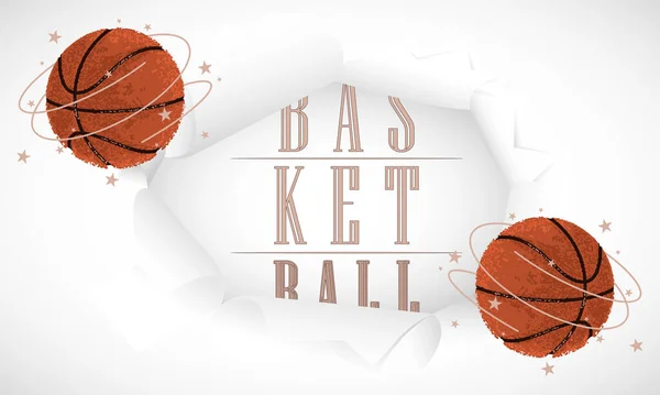 Weißes Basketballposter — Stockvektor