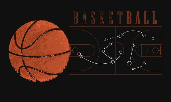 Affiche de basket de couleur — Image vectorielle