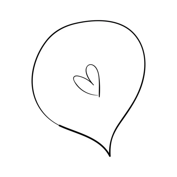 Children hand draw of a heart shape — Stock Vector