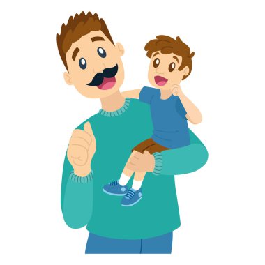 Oğluyla mutlu bir baba.