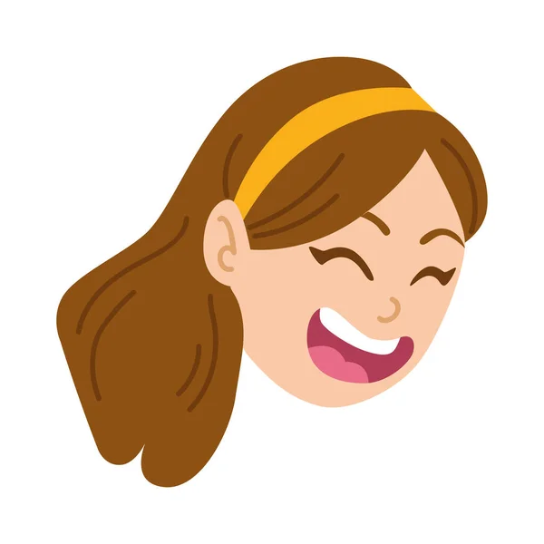 Happy girl avatar with a smile — Stock Vector