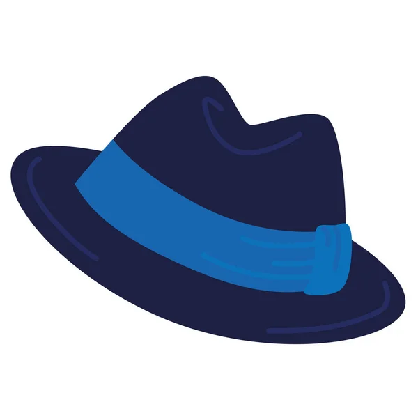 Vereinzelter blauer Hipster-Hut mit blauer Schleife — Stockvektor