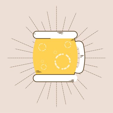 Özel efektli izole bira bardağı simgesi