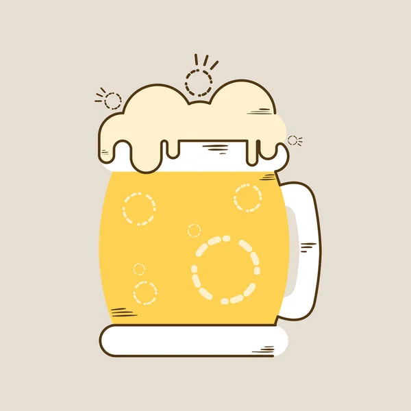 Taza de cerveza aislada con icono de espuma — Archivo Imágenes Vectoriales