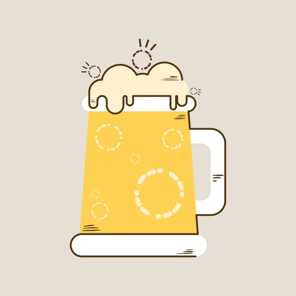 Vidrio de cerveza aislado con icono de espuma — Vector de stock