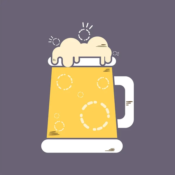 Vidrio de cerveza aislado con icono de espuma — Vector de stock