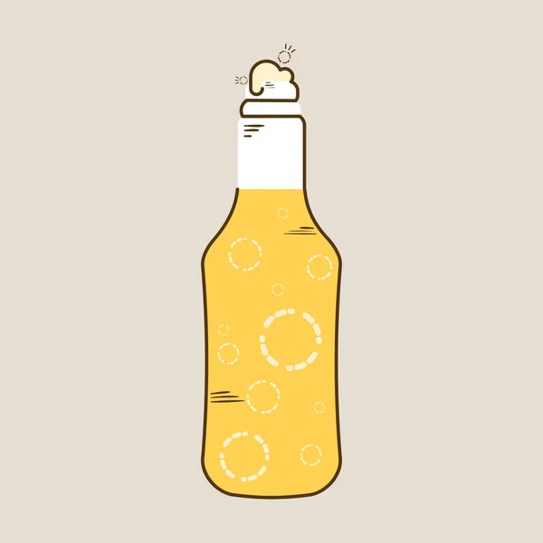 Botella de cerveza aislada con icono de espuma — Archivo Imágenes Vectoriales