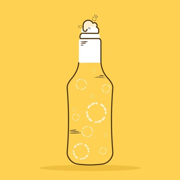 Botella de cerveza aislada con icono de espuma — Vector de stock