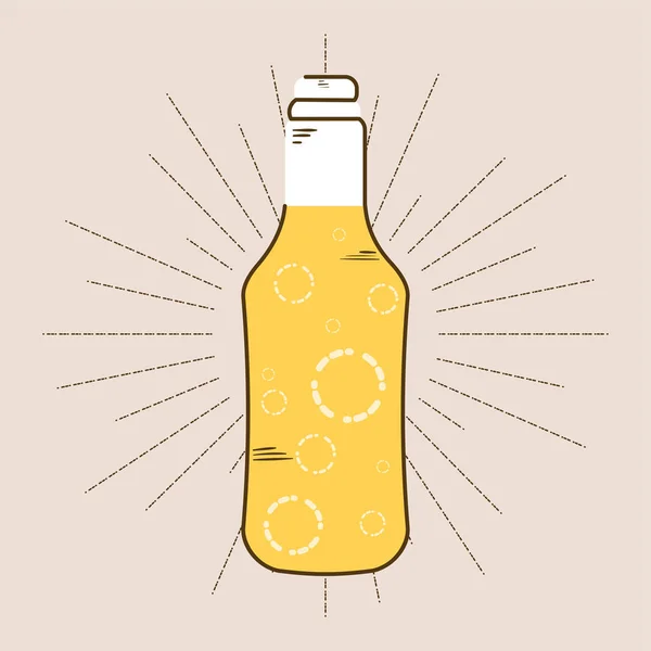 Icono de botella de cerveza aislada con efectos especiales — Archivo Imágenes Vectoriales
