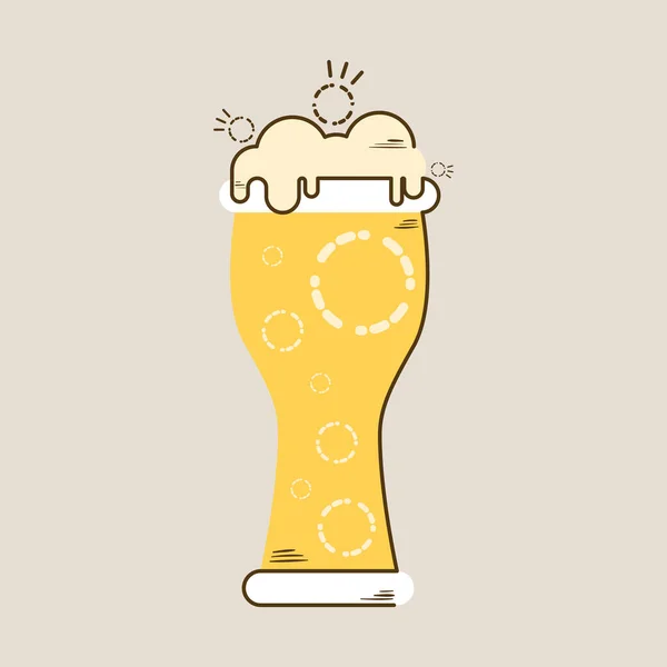 Vidrio de cerveza aislado con icono de espuma — Vector de stock