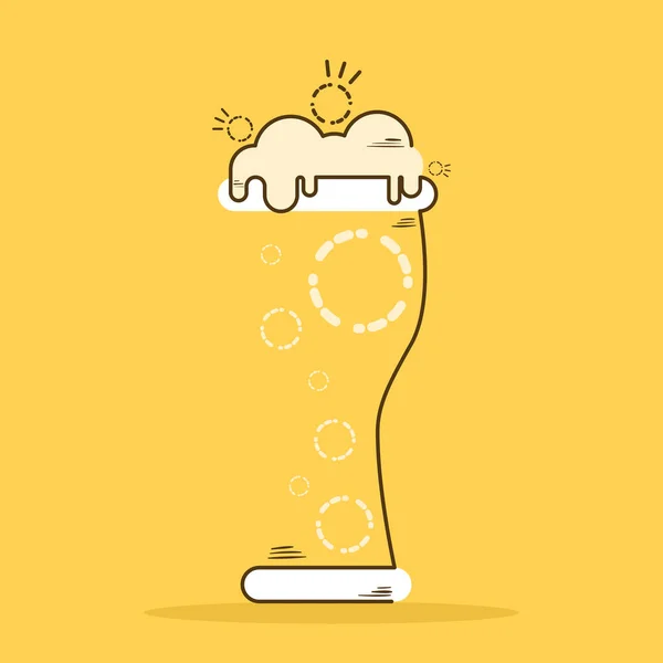 Vidrio de cerveza aislado con icono de espuma — Vector de stock