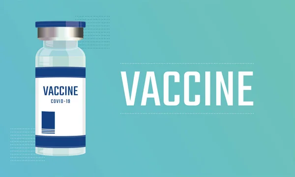 Frasco aislado de vacunación en un póster — Vector de stock