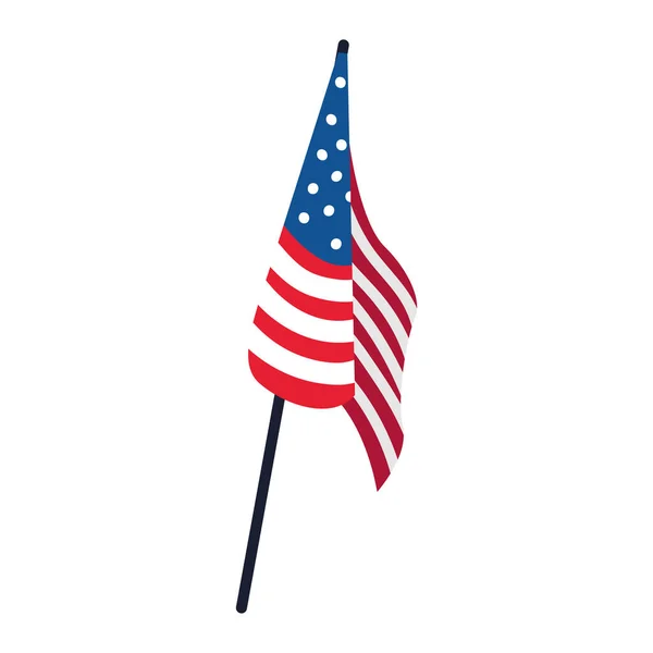 Isoalted waving flag of the United States — Stockový vektor