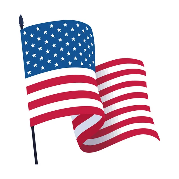 Isoalted waving flag of the United States — Stockový vektor