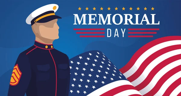 Ναυτικό άνθρωπος των ΗΠΑ Ημέρα Μνήμης — Διανυσματικό Αρχείο