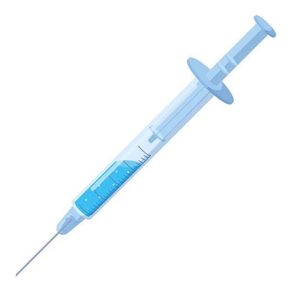 青い液体アイコンと隔離された注射器 — ストックベクタ
