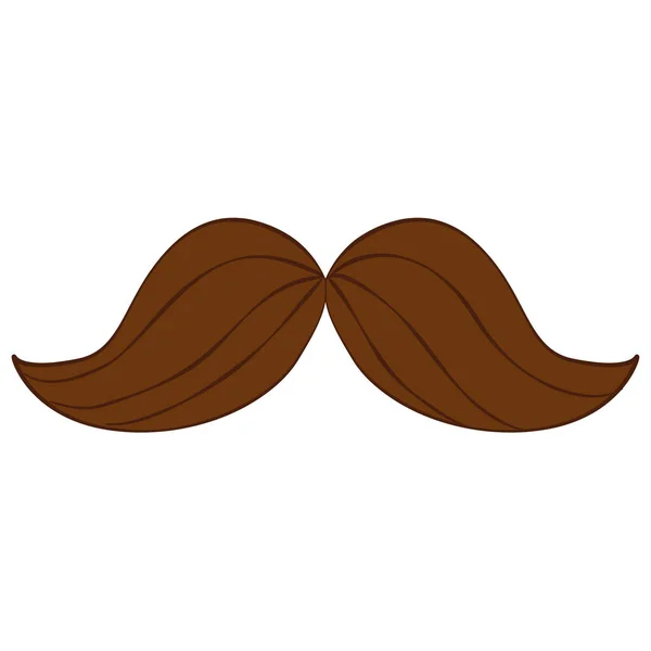 Esbozo de bigote hipster de moda aislado — Vector de stock