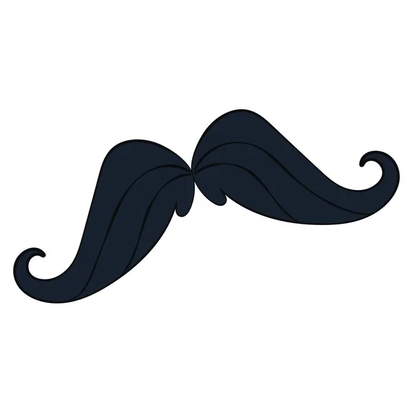 Esquisse de moustache hipster à la mode isolée — Image vectorielle