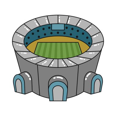 İzole edilmiş 3D stadyum ikonu Modern bina
