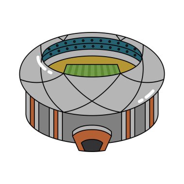 İzole edilmiş 3D stadyum ikonu Modern bina