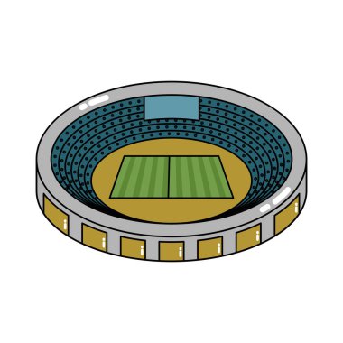 İzole edilmiş 3D stadyum ikonu Modern bina