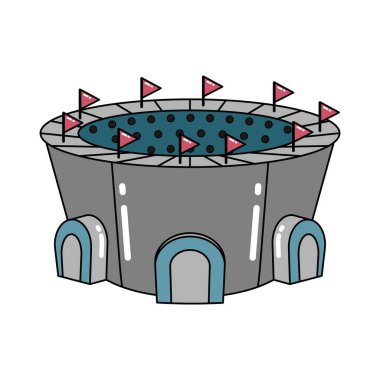 İzole edilmiş 3D stadyum ikonu Modern bina